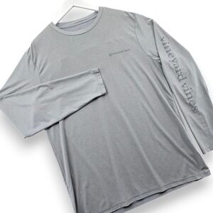 Vineyard Vines Performance Shirt Mens Medium Gray Long Sleeve Polyester Spandex